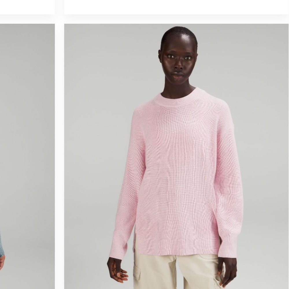 Lululemon Merino Wool-Blend Rib Crewneck Sweater - Pink